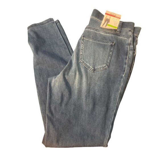 Time Tru High Rise Stretch Fitted Jeggings Jeans Denim Blue Pull On M 8/10 NWT - Picture 3 of 4